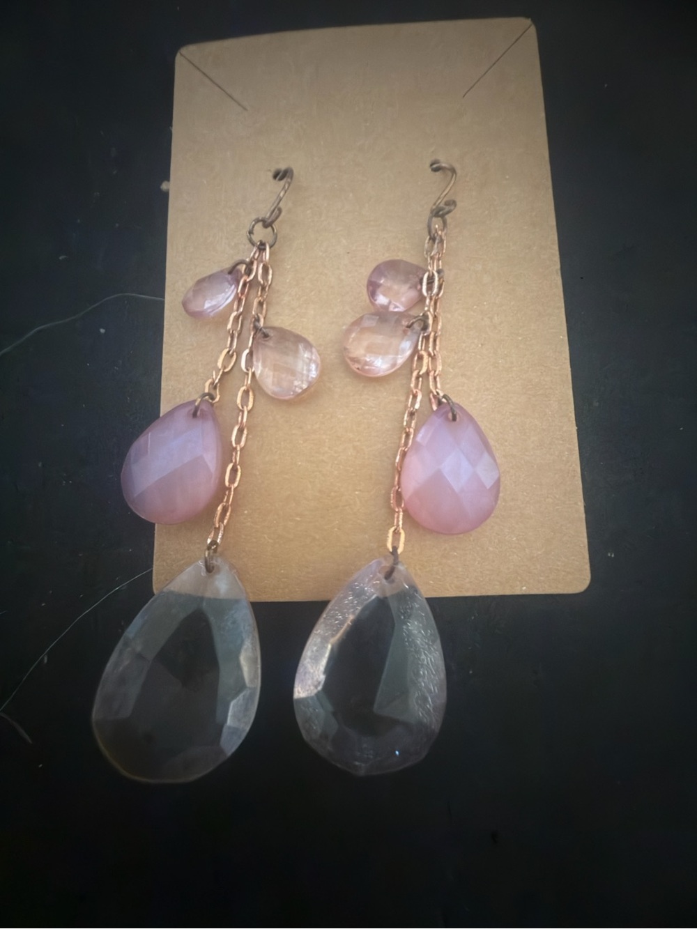 Pink Teardrop Dangle Earrings - Women Jewelry